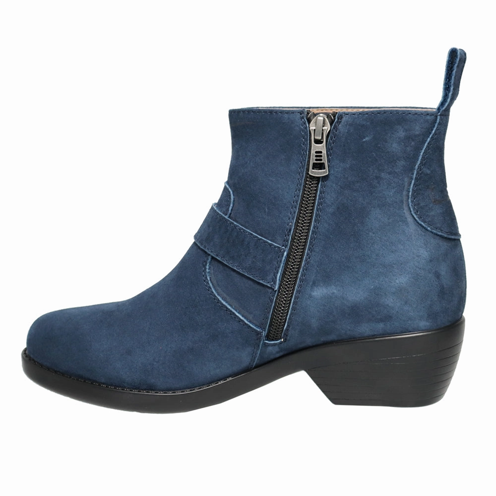 Memphis Round Toe Zippered Booties Microfiber Lining