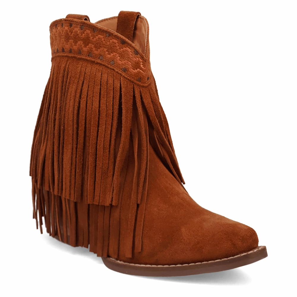 Tapadero Southwest Fringe Snip Toe Cowboy Booties indoor shoe features Adjustable Fastening