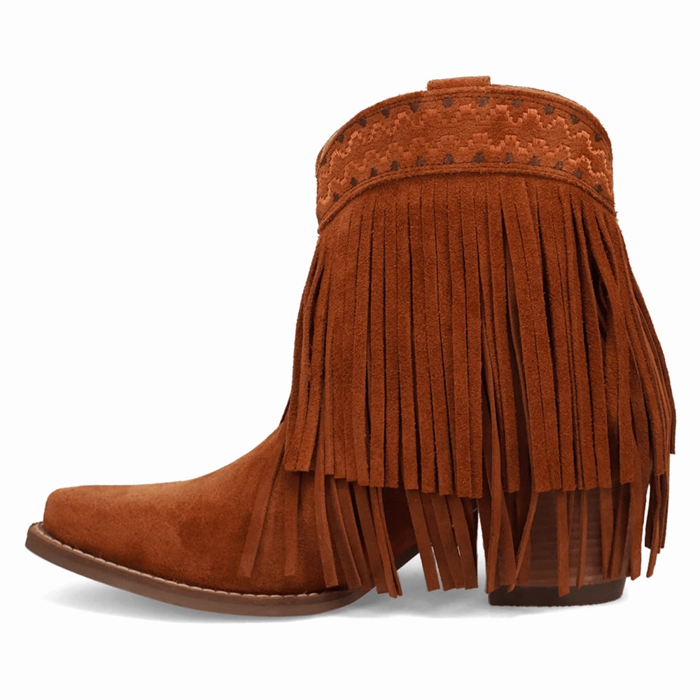Tapadero Southwest Fringe Snip Toe Cowboy Booties Motion Control System