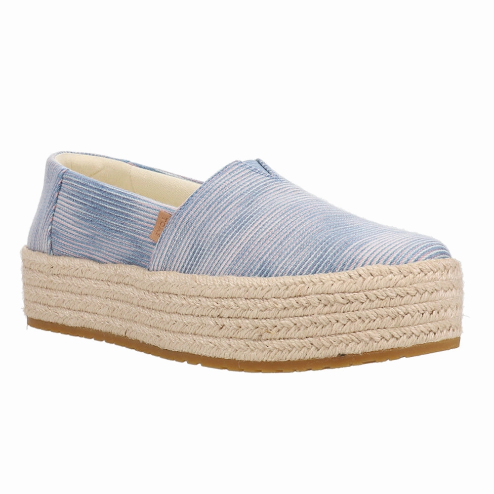 Valencia Denim Espadrille Flats Odor Resistant Technology Blown Rubber Outsole