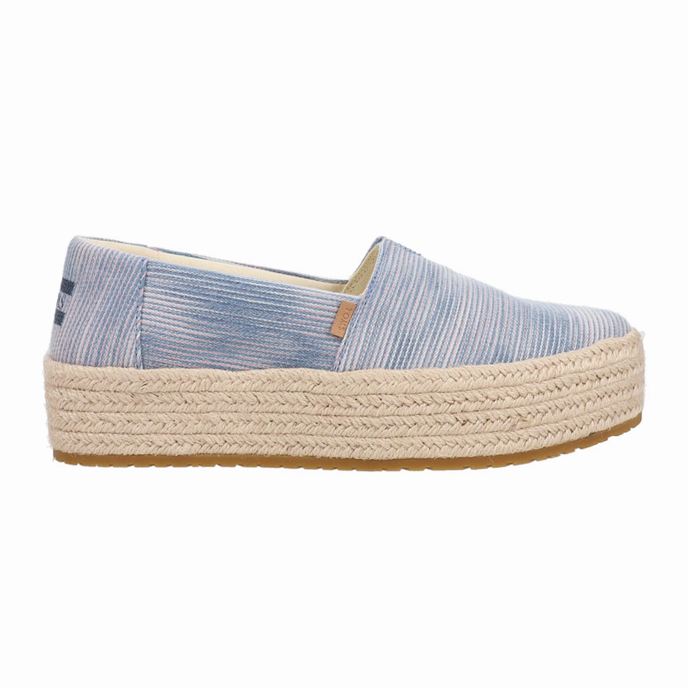 Firm Adjustable Valencia Denim Espadrille Flats