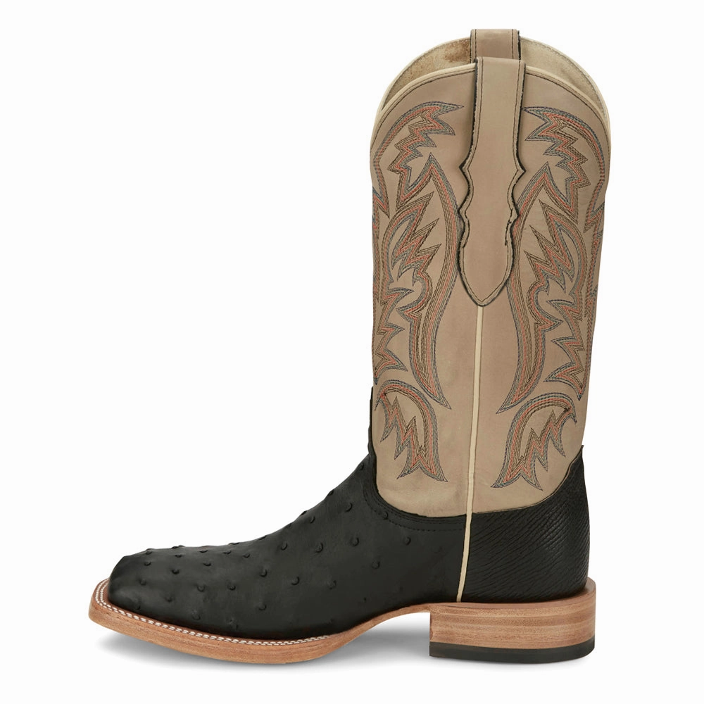 Doc Bar 13 Inch Full Quill Ostrich Square Toe Cowboy Boots Padded Interior Active Nomad