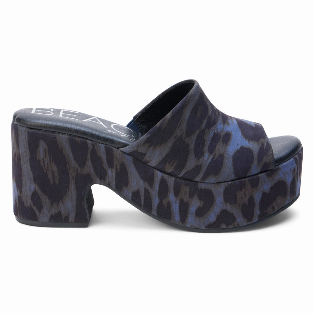 Terry Leopard Block Heel Platform Sandals Affordable pattern - style