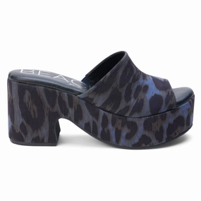 Terry Leopard Block Heel Platform Sandals Affordable pattern - style
