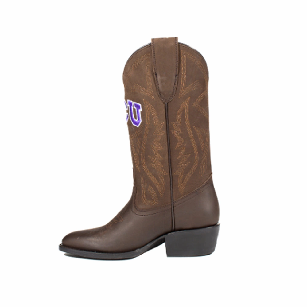 Volleyball Texas Christian University Embroidered Round Toe Pull On Cowboy Boots