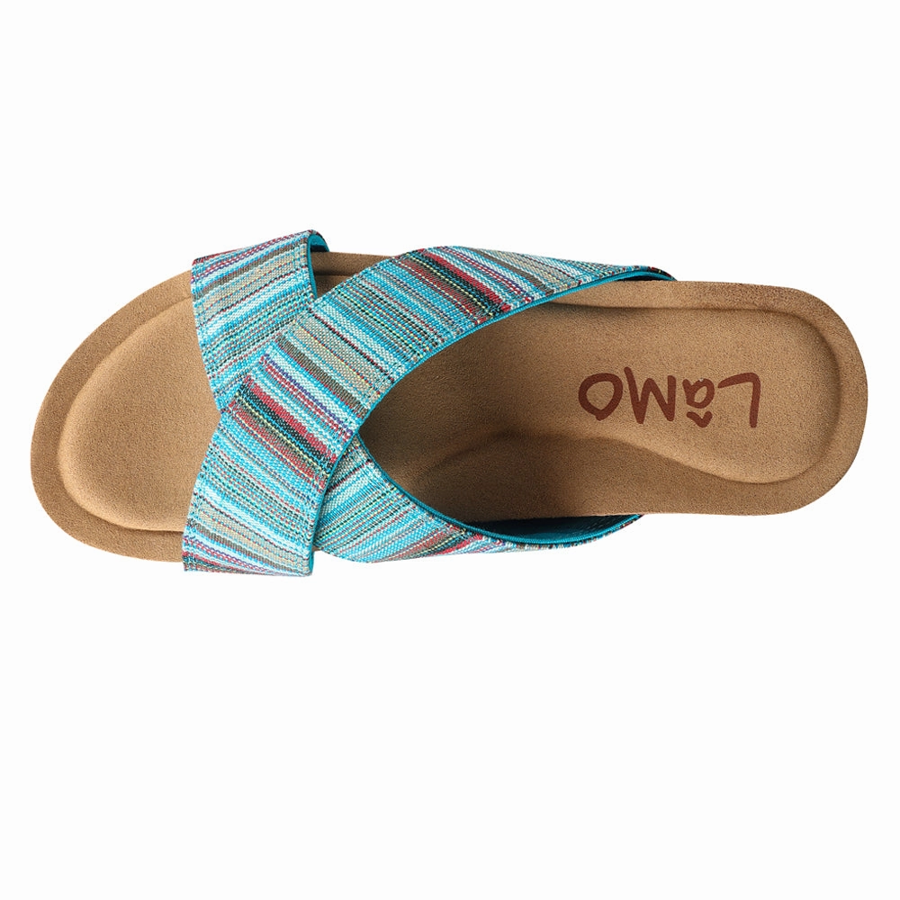 Dancing Leyla Striped Slide Sandals