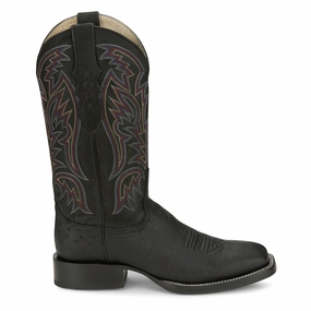Three Bars 13 Inch Smooth Ostrich Square Toe Cowboy Boots Thermal Core Backcountry Camper