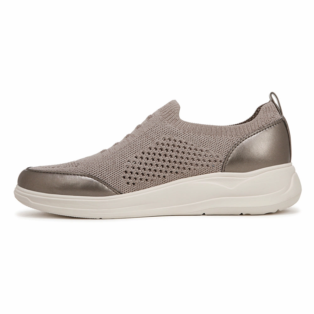 Wide Heel Base Timeless Metallic Slip On Sneakers