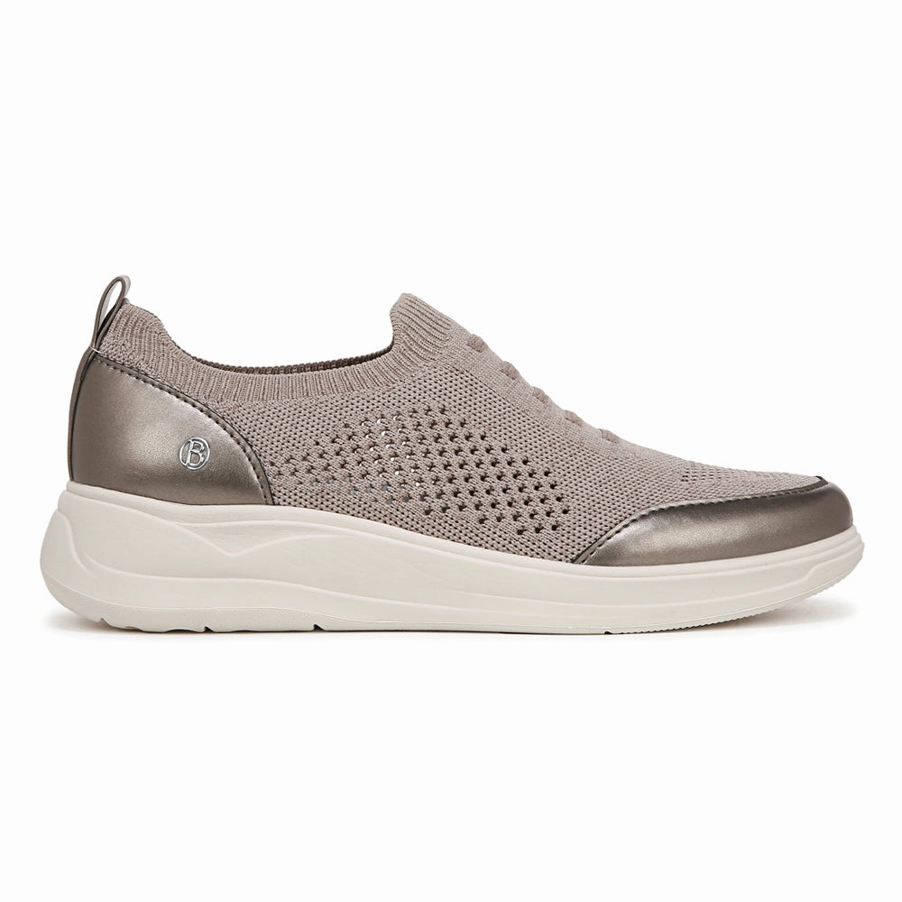 Timeless Metallic Slip On Sneakers Recycled Material Footbed Zip - up