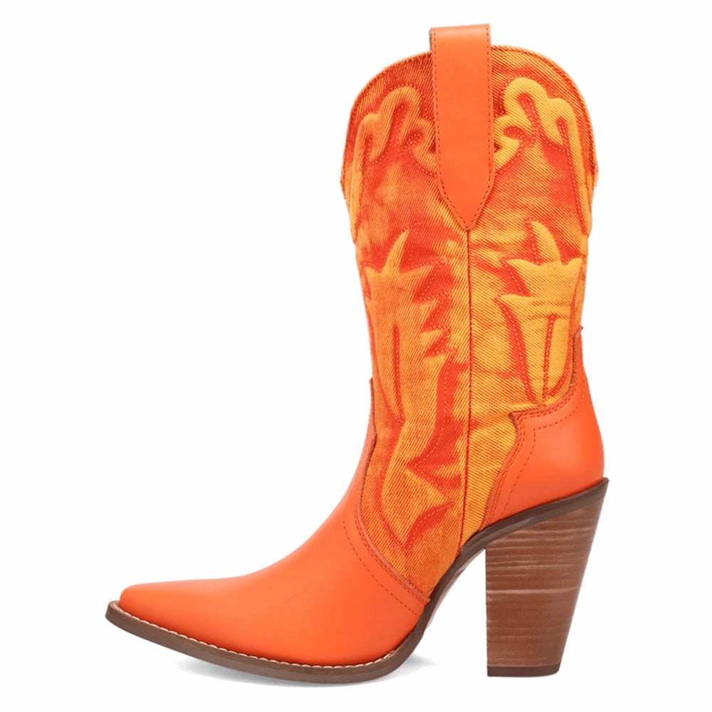 Impact-absorbing design Tipsy Embroidered Pointed Toe Pull On Cowboy Booties