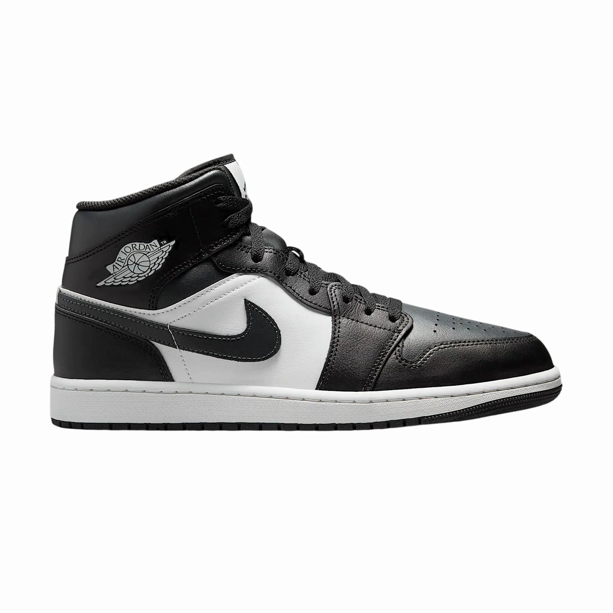 Air Jordan 1 Mid 'Off Noir Toe' Elastic laces