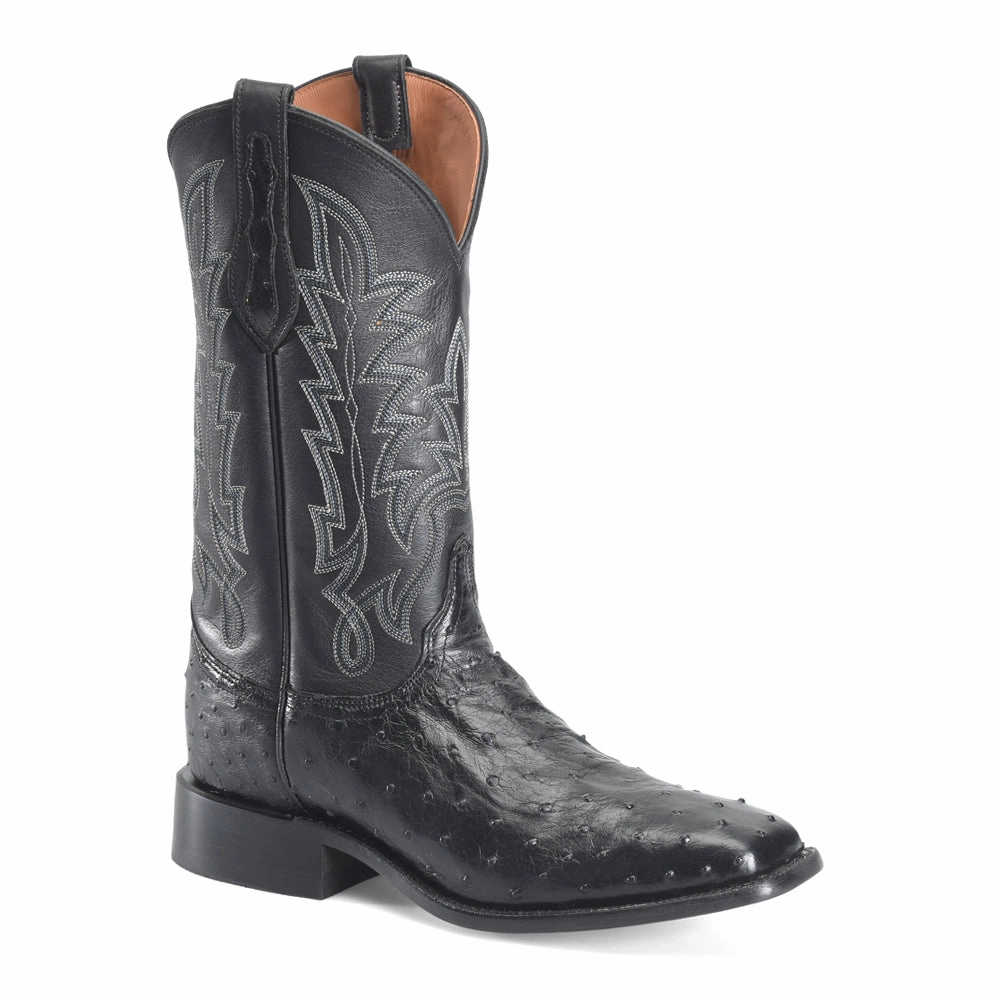 Rancher 12 Inch Full Quill Ostrich Square Toe Cowboy Boots lightweight materials