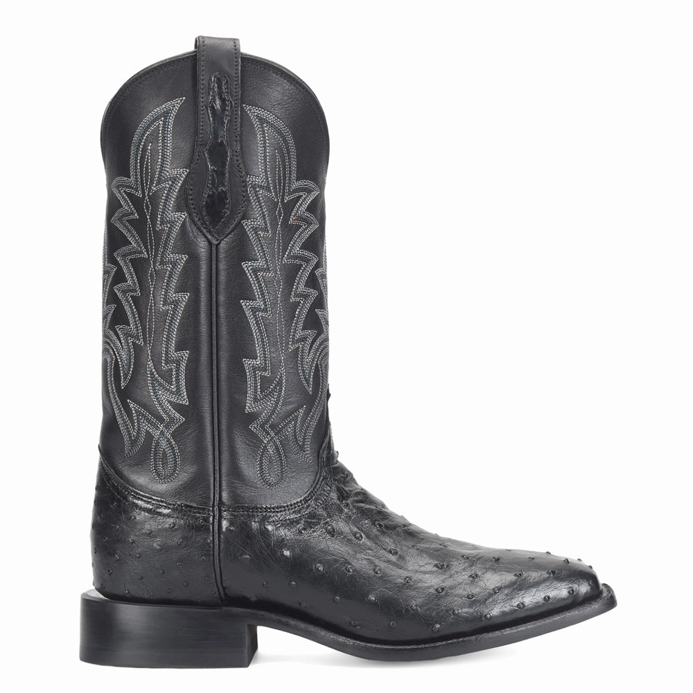 High Utility Lightweight Design Rancher 12 Inch Full Quill Ostrich Square Toe Cowboy Boots