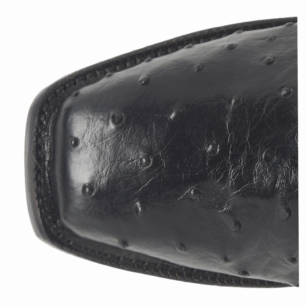 Stretchable Material Rancher 12 Inch Full Quill Ostrich Square Toe Cowboy Boots