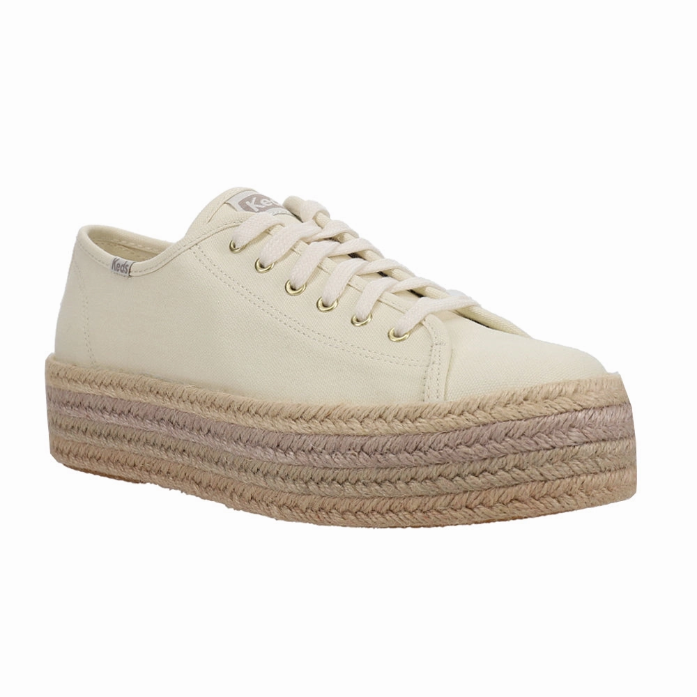 Triple Up Canvas Ombre Jute Foxing Lace Up Sneakers home - specific benefits waterproof construction