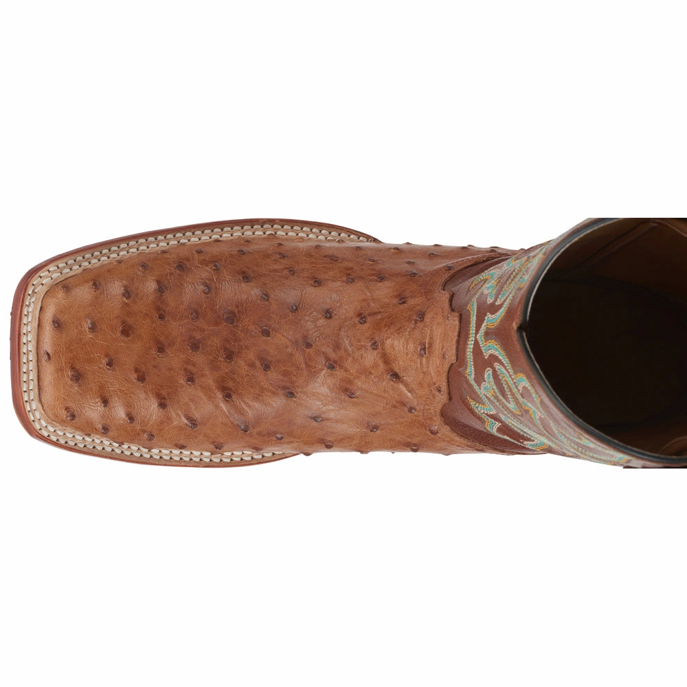 Truman 11 Inch Full Quill Ostrich Square Toe Cowboy Boots Shank