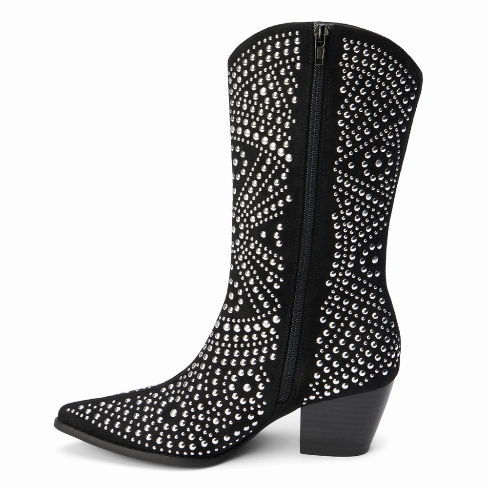 Working Twain Studded Pointed Toe Zippered Cowboy Boots