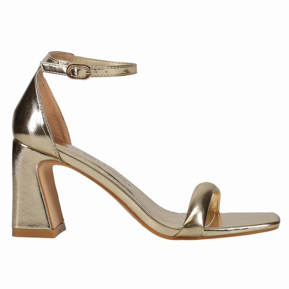 Dressy energy-efficient Velma Heel Metallic Block Heel Sandals