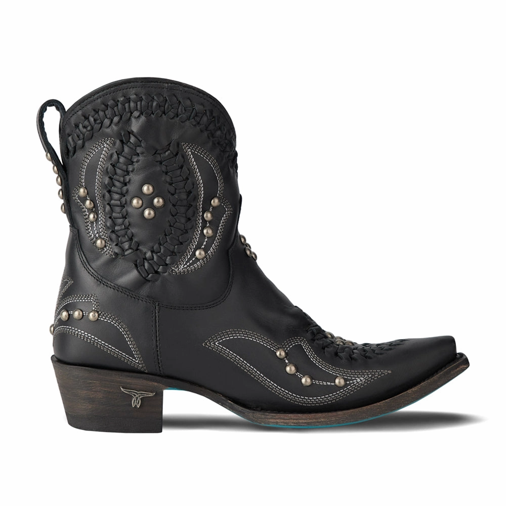 Cossette Embroidered Studded Snip Toe Cowboy Bootie All Day Comfort Technology Designer comfort