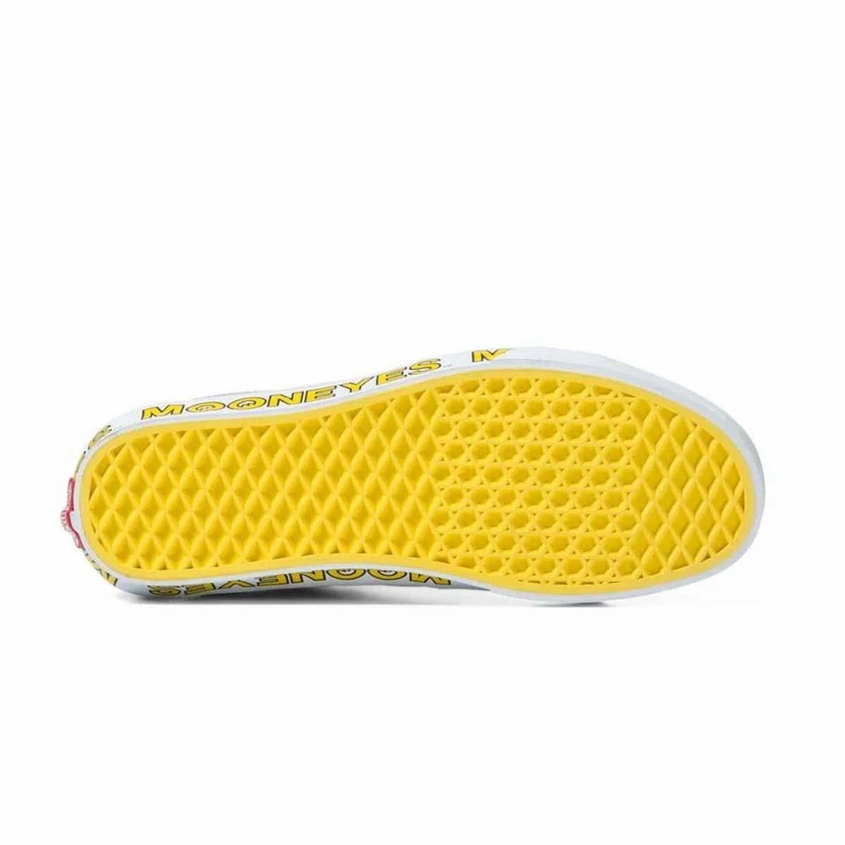 Indoor Comfort Quick Dry Fabric   Mooneyes SK8-Hi 'White Yellow'