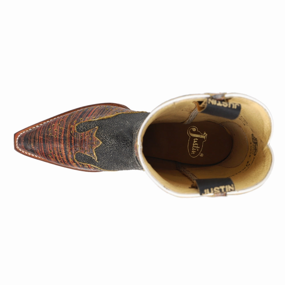 Farm Life Vera Black Snip Toe Pull On Cowboy Boots