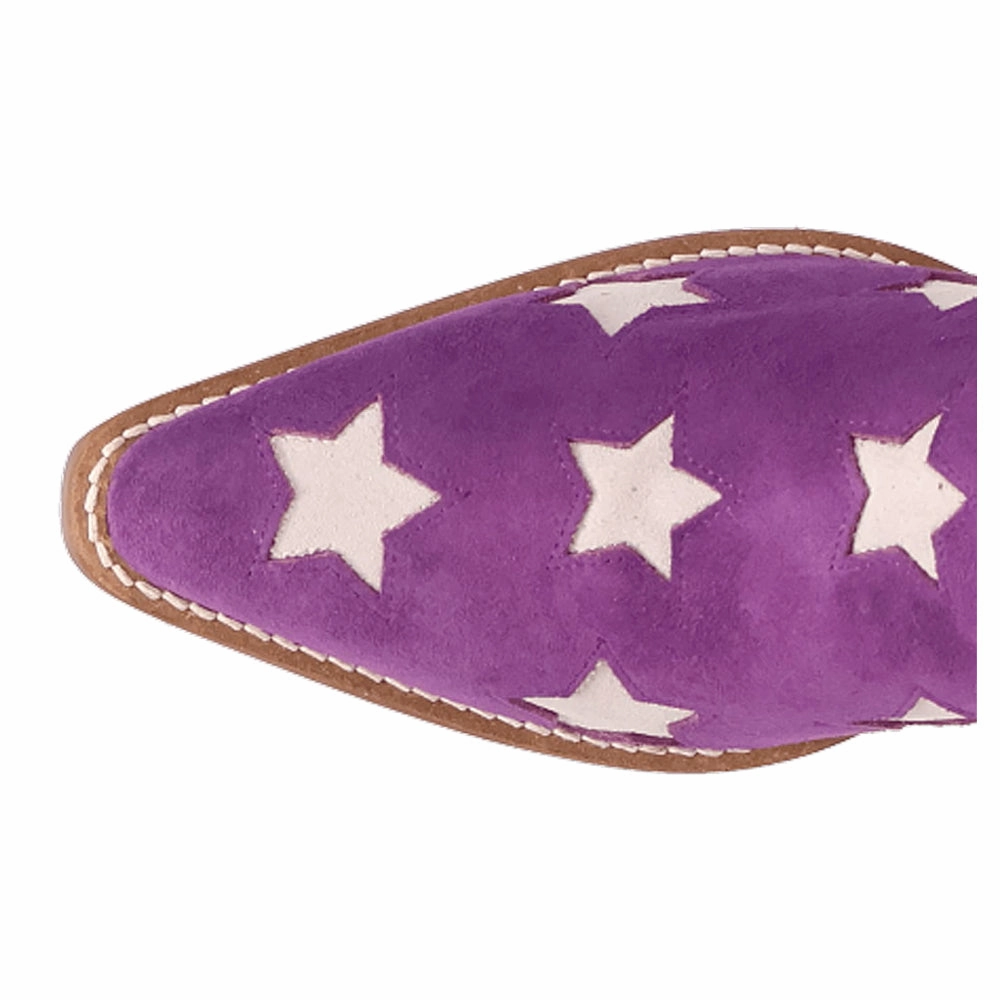 statement - making Super Star Fringe Tooled Inlay Snip Toe Cowboy Boots