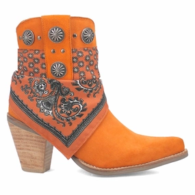 Bandida Paisley Studded Round Toe Cowboy Booties Energy Returning Heel waterproof leather
