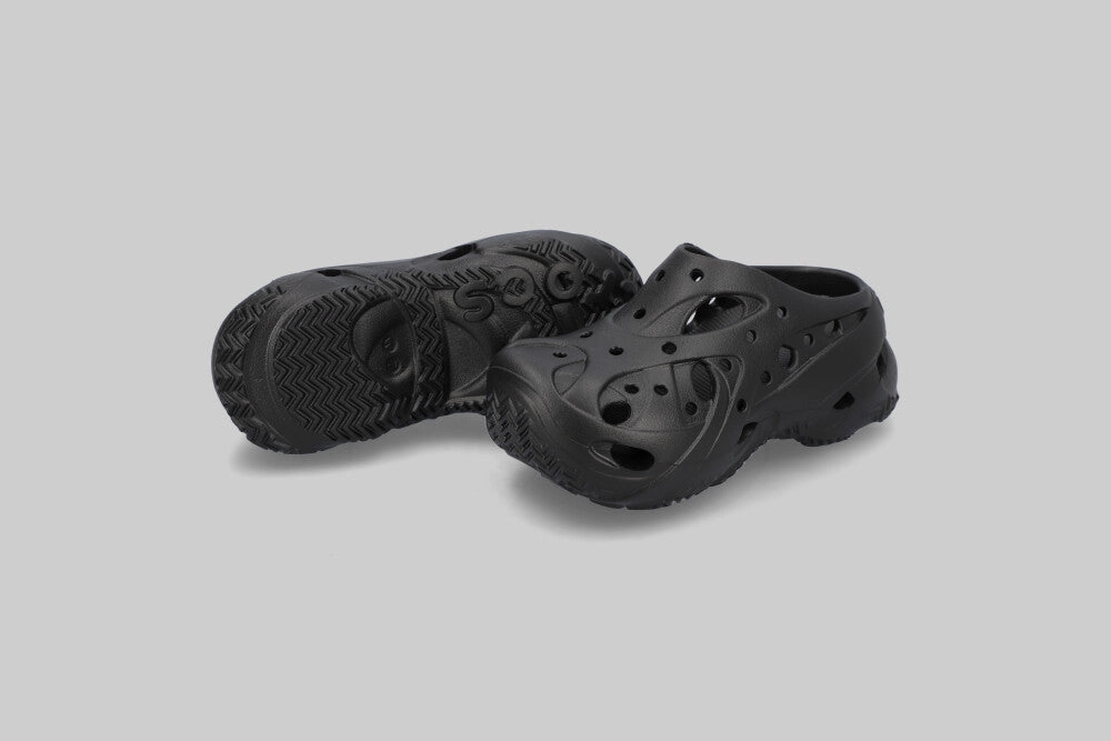 Women's Crocs Caged Clog 'Black' Eco Conscious Manufacturing Ventilation holes