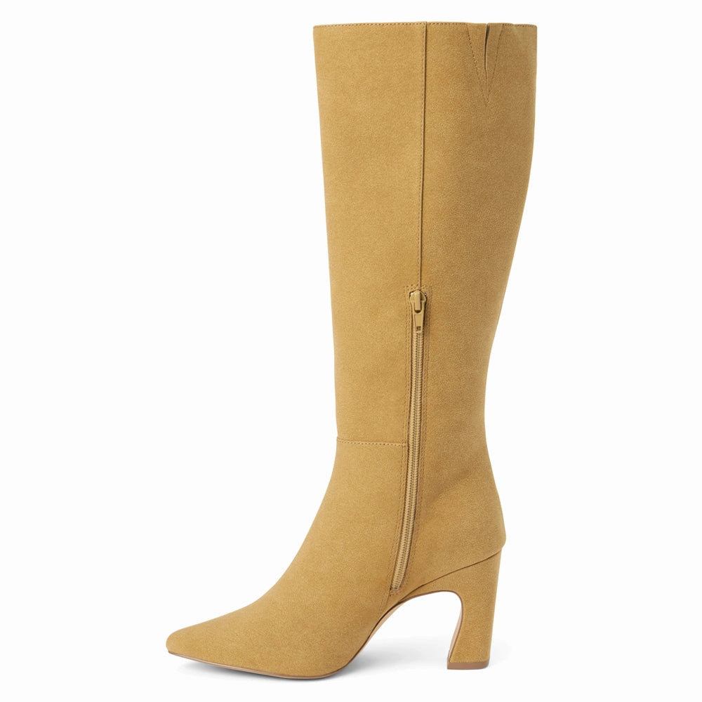 platform Willow Pointed Toe Zippered Boots