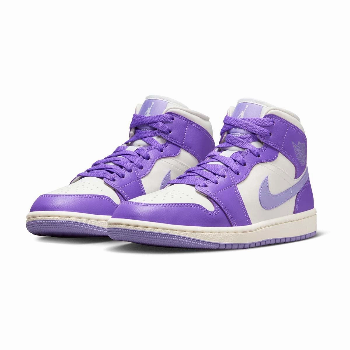Knit Fabric Upper style - focused Wmns Air Jordan 1 Mid 'Action Grape'