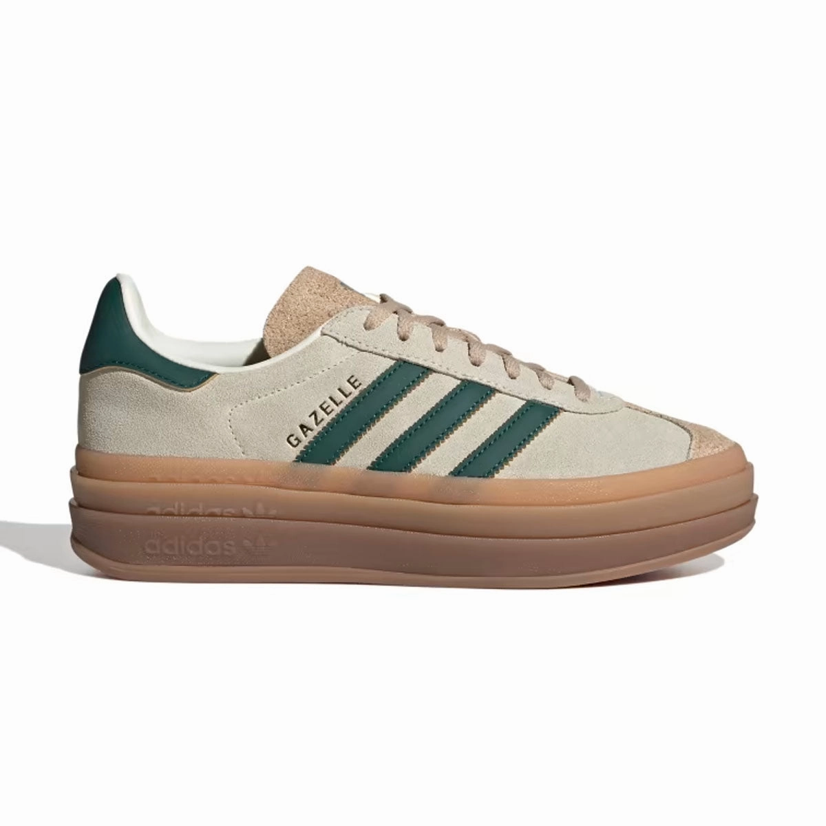 Wmns Gazelle Bold 'Cream White Collegiate Green' dry - weather