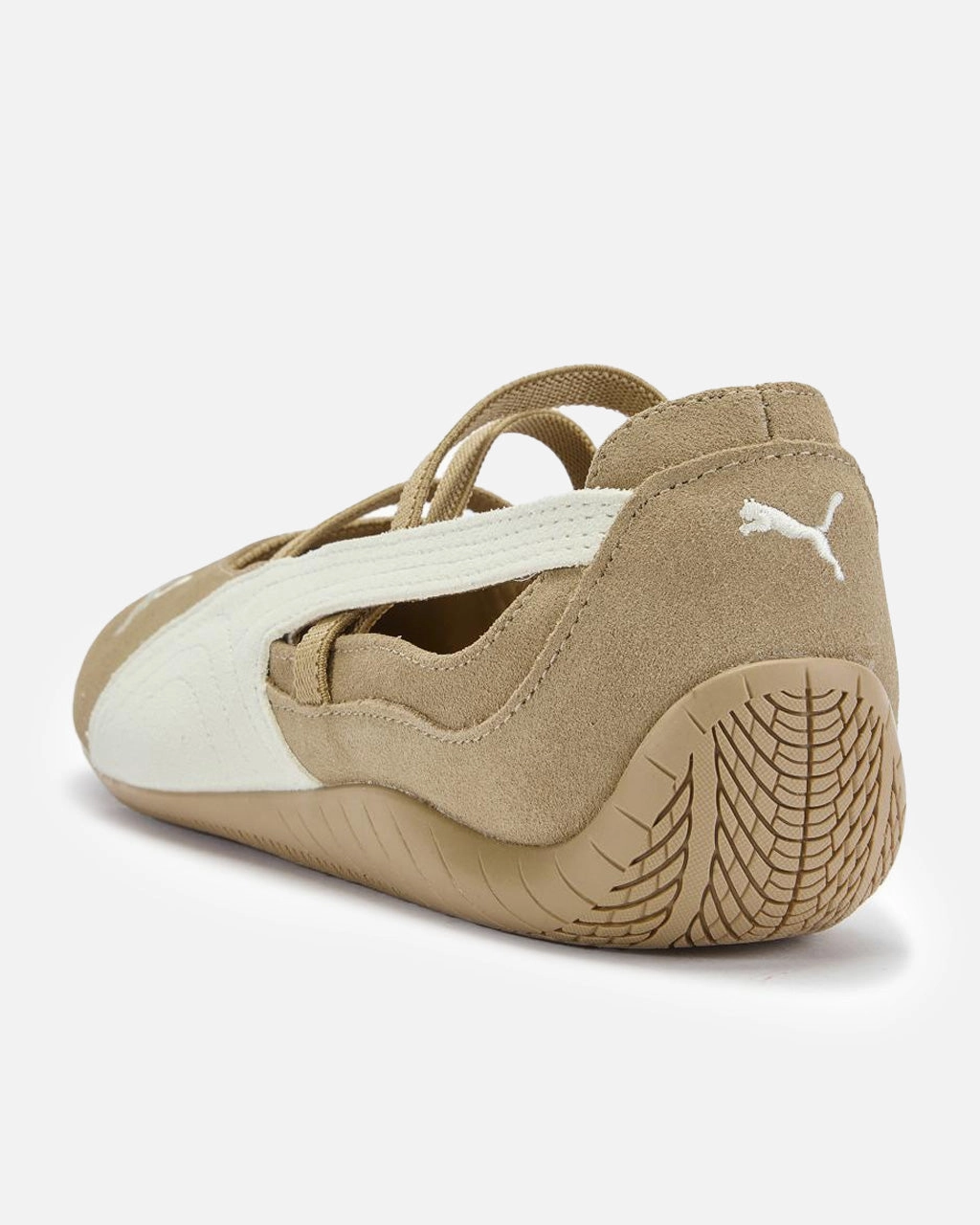 WMNS Speedcat Suede Cafe Ballet 'Prairie Tan/White' fulfilling Asymmetric Lace Configuration