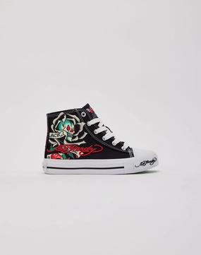 Optimal ease Sturdy Lacing System Ed Hardy Skull Hi Pre-School