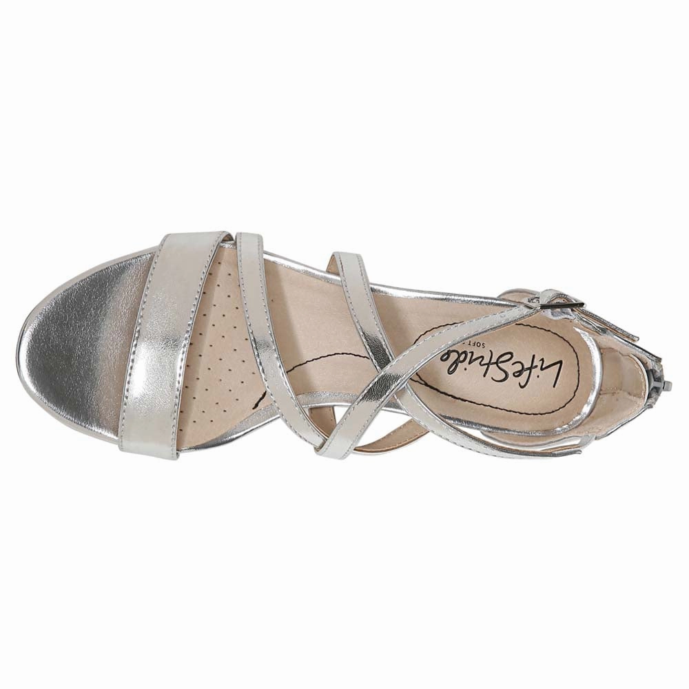 least winter Yolanda Metallic Strappy Sandals