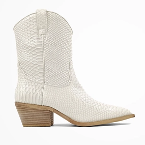 insulated Zouzou Snake Print Pointed Toe Cowboy Boots